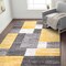World Rug Gallery Modern Geometric Boxes Yellow/Gray/Ivory Area Rug 5'x7' 2072YELLOW5X7 - alternate 6